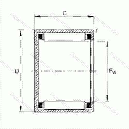 Подшипник роликовый игольчатый с одним наружным штампованным кольцом, закрытым с одной стороны BCE 78
