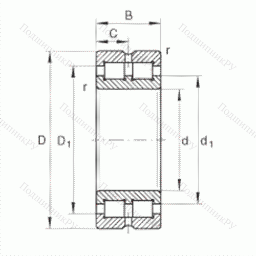 Подшипник роликовый радиальный SL 014932